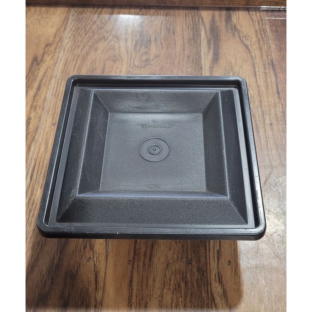 Vintage Tupperware Serve It All Black Container Divided Dish 1386 & Lid 1387